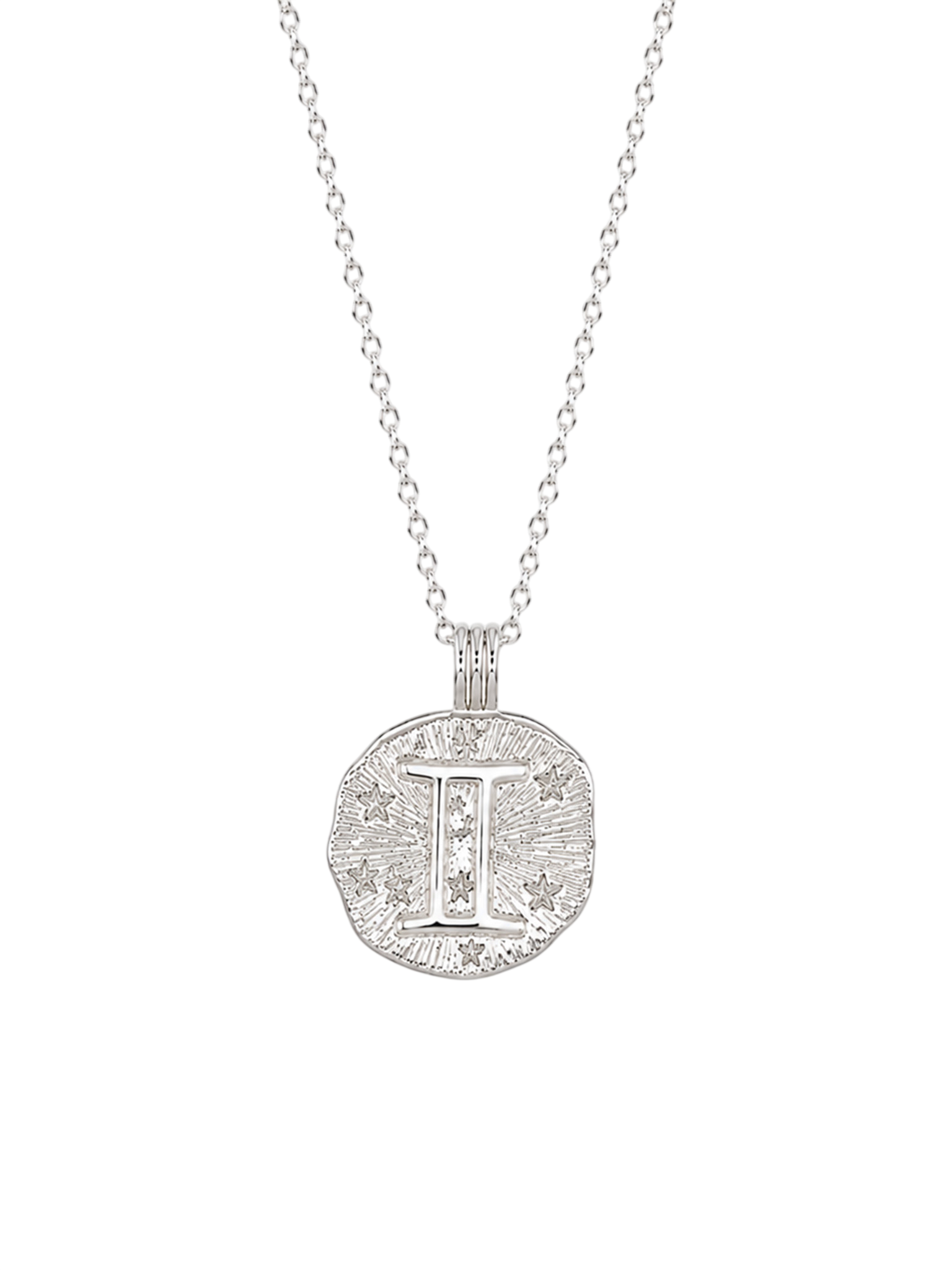 Sun in gemini necklace - sterling silver